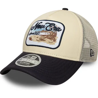 Cap išlenkta beige snapback 9FORTY M-Crown New Era