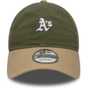 zielono-brazowa-regulowana-czapka-z-zakrzywionym-daszkiem-9twenty-mini-washed-contrast-oakland-athletics-mlb-new-era