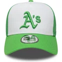 new-era-green-logo-a-frame-league-essential-oakland-athletics-mlb-green-and-white-trucker-hat