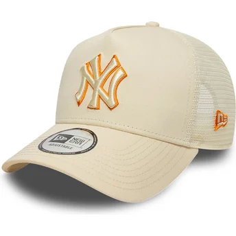 Czapka trucker beżowa z beżowym logo A Frame Outline New York Yankees MLB New Era