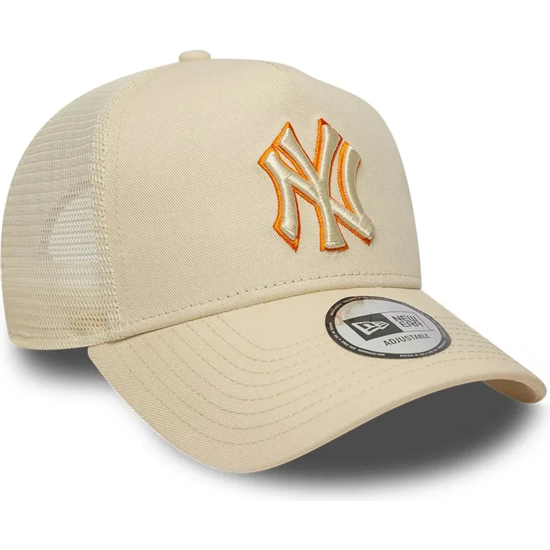 czapka-trucker-bezowa-z-bezowym-logo-a-frame-outline-new-york-yankees-mlb-new-era