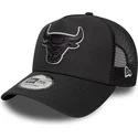 kepure-islenkta-vilkikas-juoda-snapback-a-frame-outline-chicago-bulls-nba-new-era