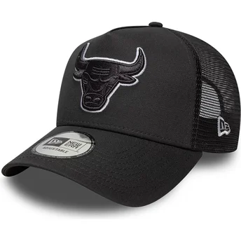 Kepurė išlenkta vilkikas juoda snapback A Frame Outline Chicago Bulls NBA New Era
