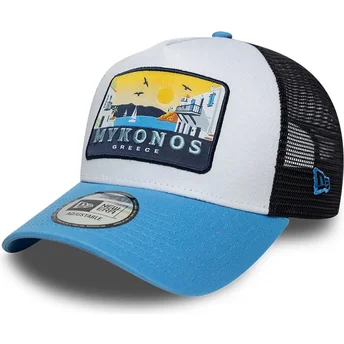 Cap išlenkta blue snapback A Frame Location Patch Mykonos New Era