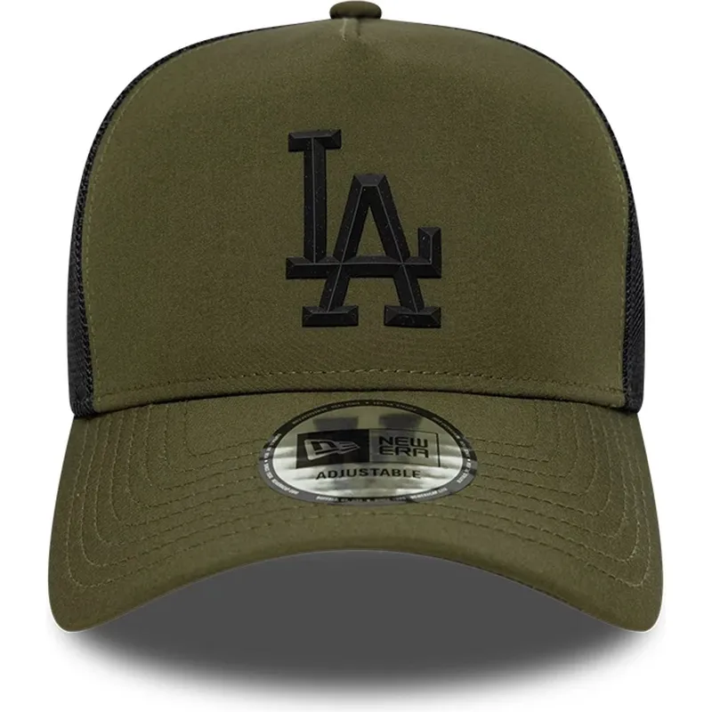 gorra-trucker-verde-con-logo-negro-a-frame-sport-de-los-angeles-dodgers-mlb-de-new-era