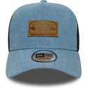 czapka-trucker-niebieska-a-frame-denim-leather-patch-new-era