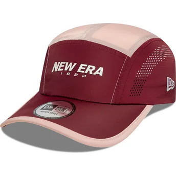 Kepurė išlenkta 5 segmentų raudona reguliuojama juostelė Runner Colour Block New Era