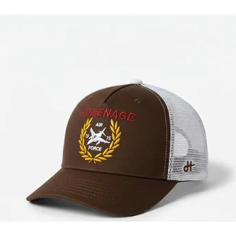 Homenage Jet Military Surplus The Trucker Dark Brown and White Trucker Hat