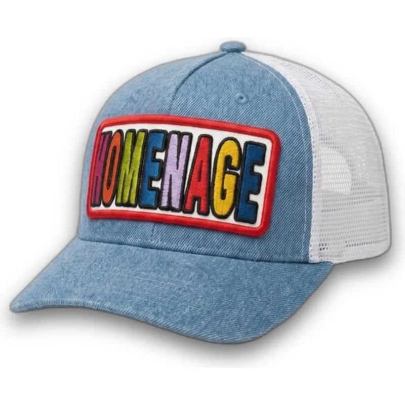 kepure-islenkta-vilkikas-melyna-snapback-the-trucker-denim-childhood-fun-the-homenage