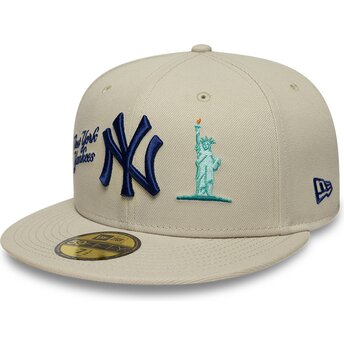 Cap plokščia beige ajustada 59FIFTY City Icon New York Yankees MLB New Era