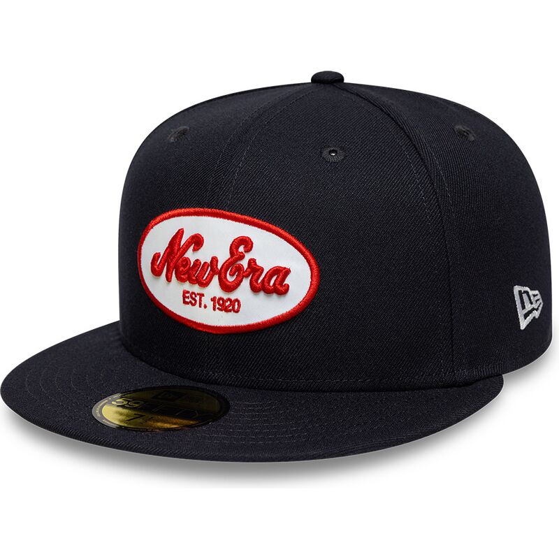 kepure-plokscia-tamsiai-melyna-priglundantis-59fifty-oval-patch-new-era