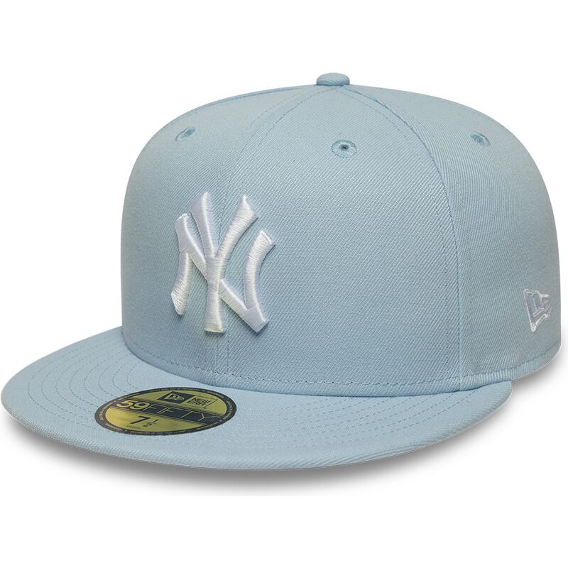 new-era-flat-brim-59fifty-league-essential-new-york-yankees-mlb-light-blue-fitted-cap