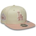 bezowa-plaska-czapka-snapback-z-rozowym-logo-9fifty-original-fit-world-series-patch-los-angeles-dodgers-mlb-new-era