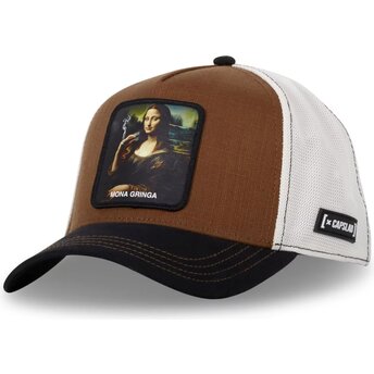 Czapka trucker brązowa Mona Lisa ART MONA Mona Gringa Famous od Capslab