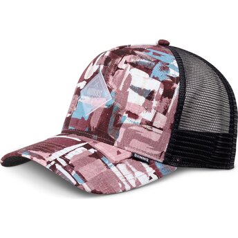 Czapka trucker czerwono-niebieska HFT PatternAbstract od Djinns