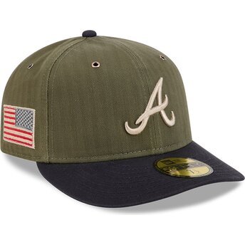 Zielona dopasowana czapka z zakrzywionym daszkiem 59FIFTY Pre-Curved American Herringbone Atlanta Braves MLB New Era
