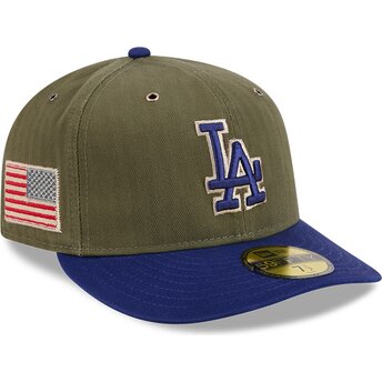 Zielona dopasowana czapka z zakrzywionym daszkiem 59FIFTY Pre-Curved American Herringbone Los Angeles Dodgers MLB New Era