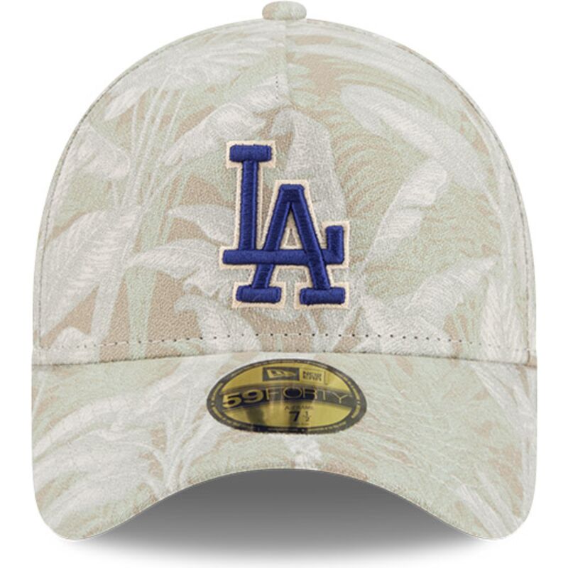 gorra-curva-beige-ajustada-59forty-a-frame-leafy-palm-de-los-angeles-dodgers-mlb-de-new-era