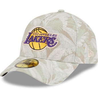 Czapka z daszkiem beżowa dopasowana 59FORTY A Frame Leafy Palm Los Angeles Lakers NBA New Era