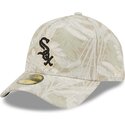 new-era-curved-brim-59forty-a-frame-leafy-palm-chicago-white-sox-mlb-beige-fitted-cap