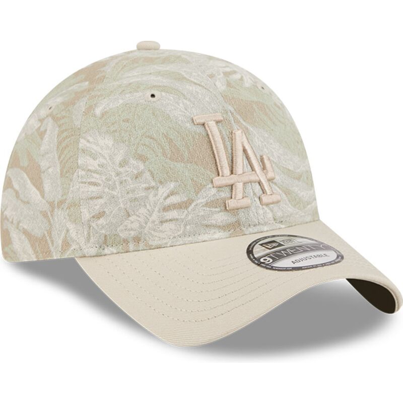 bezowa-regulowana-czapka-z-zakrzywionym-daszkiem-9twenty-leafy-palm-los-angeles-dodgers-mlb-new-era