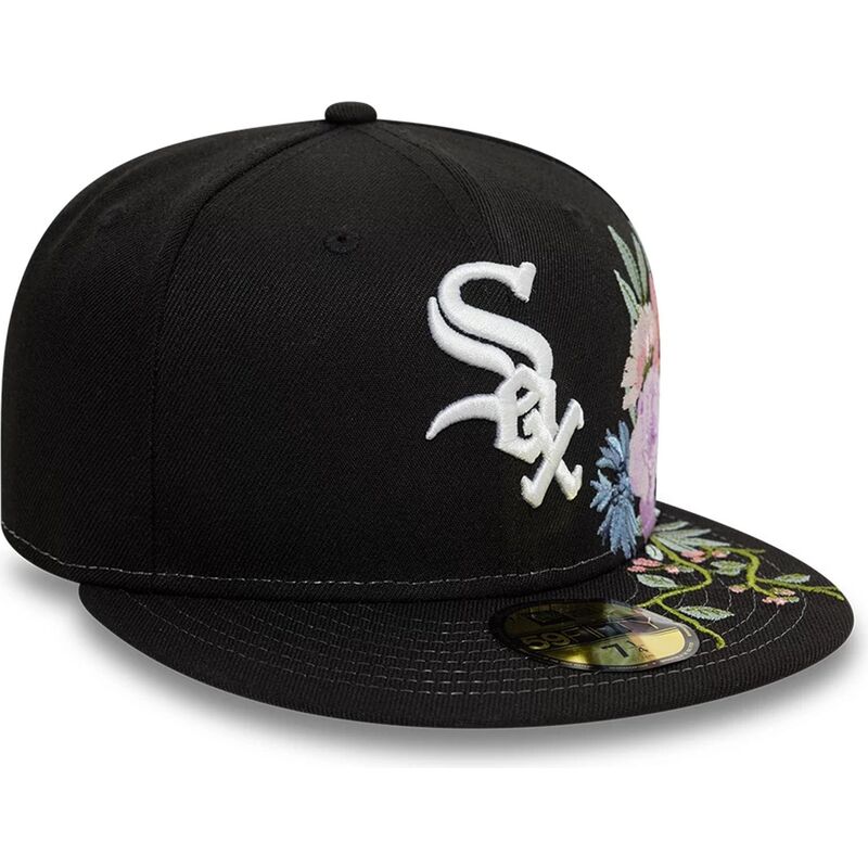 kepure-plokscia-juoda-priglundanti-59fifty-floral-chicago-white-sox-mlb-new-era