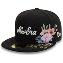kepure-plokscia-juoda-priglundanti-59fifty-floral-emb-new-era