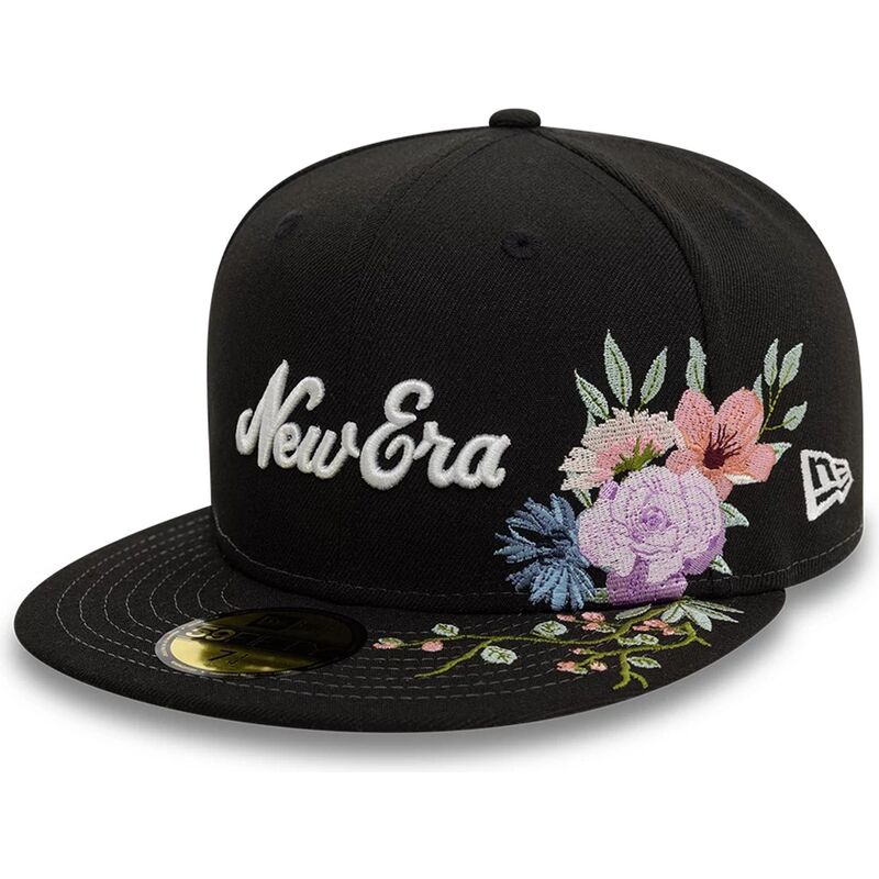 kepure-plokscia-juoda-priglundanti-59fifty-floral-emb-new-era