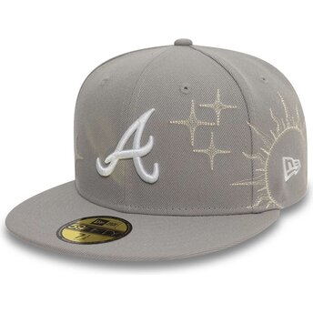 Cap plokščia gray ajustada 59FIFTY Zodiac Atlanta Braves MLB New Era