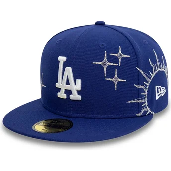 Kepurė plokščia mėlyna priglundanti 59FIFTY Zodiac Los Angeles Dodgers MLB New Era