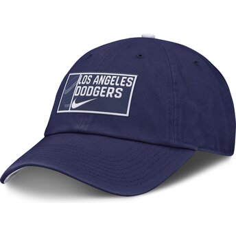 Niebieska regulowana czapka z zakrzywionym daszkiem Primetime Club Unstructured Organic Cotton Los Angeles Dodgers MLB od Nike