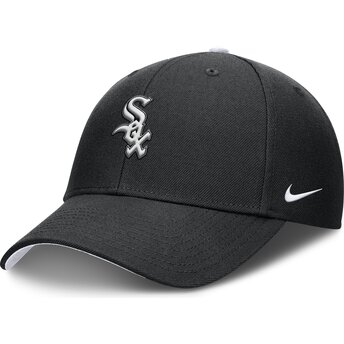 Kepurė išlenkta juoda reguliuojama juostelė vaikams Dri-Fit Club Structured Chicago White Sox MLB Nike