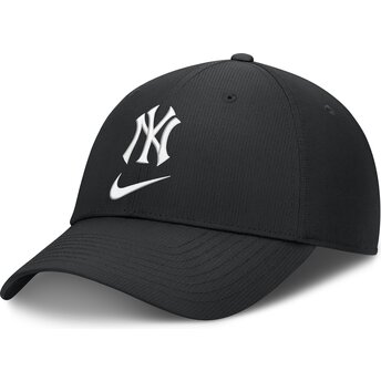 Czarna zakrzywiona czapka regulowana Primetime Club Structured UV Poly Ripstop New York Yankees MLB Nike