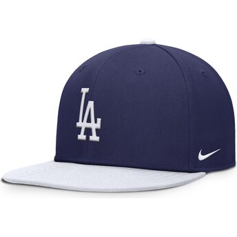 Kepurė plokščia mėlyna snapback vaikams Dri-Fit Pro Structured Square Bill Los Angeles Dodgers MLB Nike