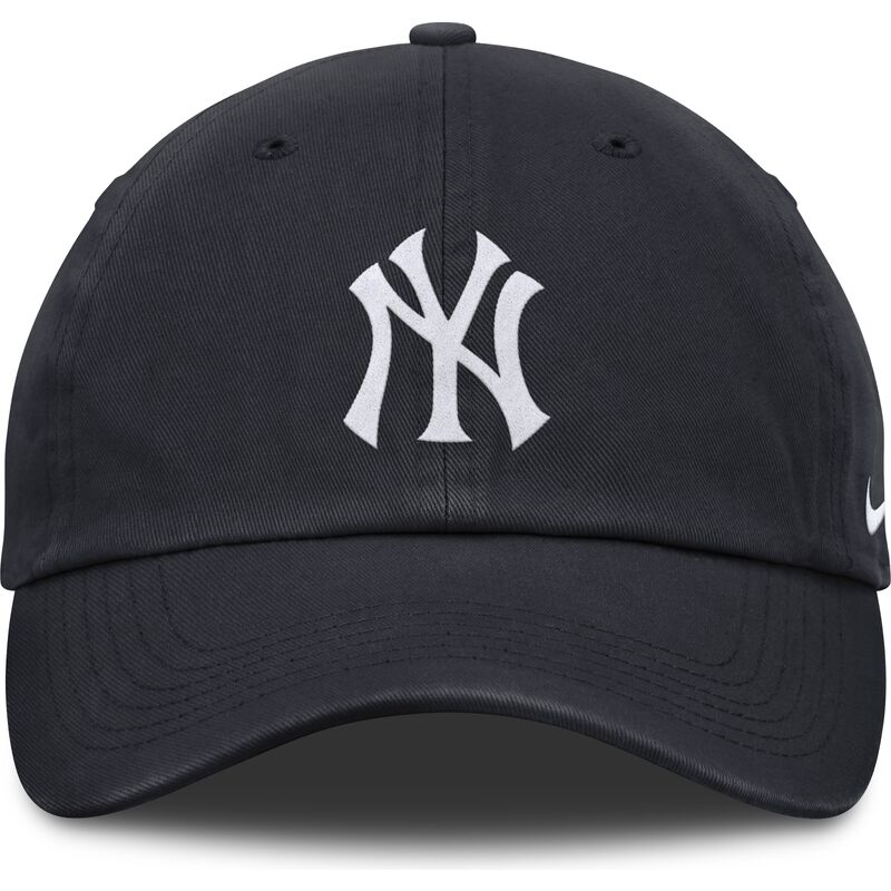 kepure-islenkta-tamsiai-melyna-reguliuojama-juostele-vaikams-club-unstructured-organic-cotton-new-york-yankees-mlb-nike