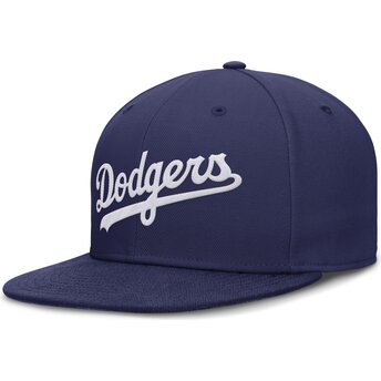 Niebieska dopasowana czapka z płaskim daszkiem Dri-Fit True Structured Round Bill Los Angeles Dodgers MLB Nike