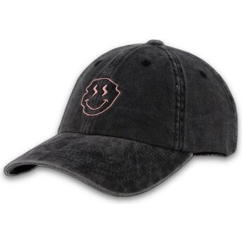 Kepurė išlenkta juoda reguliuojamas Smiley Washed Pica Pica