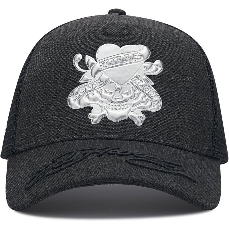 kepure-islenkta-juoda-snapback-love-kills-slowly-washed-ed-hardy