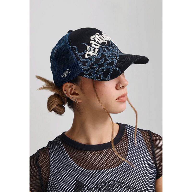 kepure-islenkta-juoda-snapback-flaming-ed-hardy