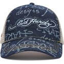 kepure-islenkta-tamsiai-melyna-snapback-don-denim-ed-hardy