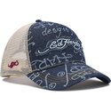 kepure-islenkta-tamsiai-melyna-snapback-don-denim-ed-hardy