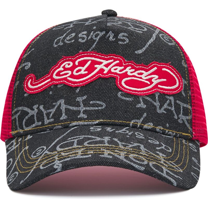 kepure-islenkta-juoda-snapback-don-denim-ed-hardy