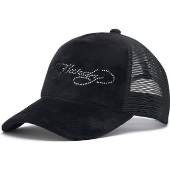 Kepurė išlenkta juoda snapback Core Silver Diamante Velour Ed Hardy