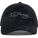 kepure-islenkta-juoda-snapback-core-silver-diamante-velour-ed-hardy