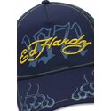 kepure-islenkta-tamsiai-melyna-snapback-1971-ed-hardy