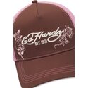 kepure-islenkta-ruda-snapback-rosa-skull-and-roses-ed-hardy