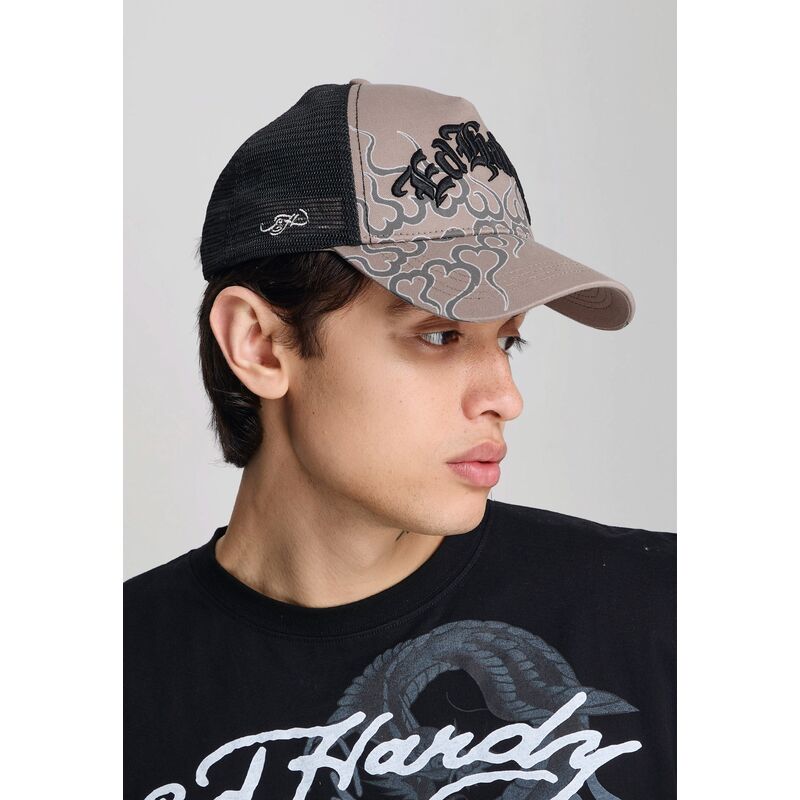 kepure-islenkta-pilka-snapback-flaming-ed-hardy