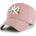 kepure-islenkta-rozine-reguliuojamas-vaikams-clean-up-icon-alt-strawberry-new-york-yankees-mlb-47-brand