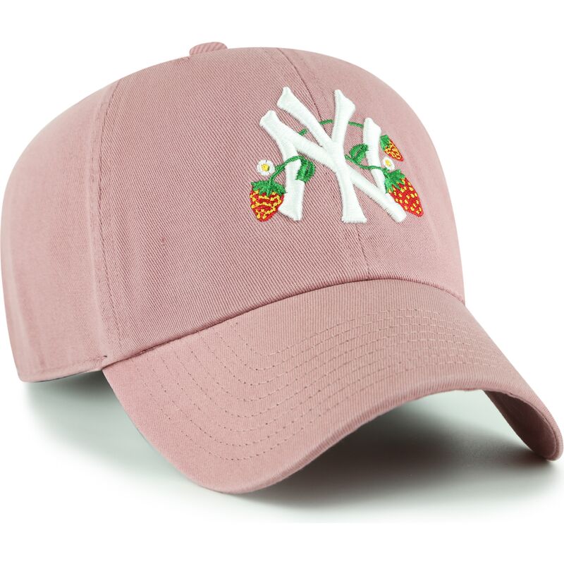 kepure-islenkta-rozine-reguliuojamas-vaikams-clean-up-icon-alt-strawberry-new-york-yankees-mlb-47-brand