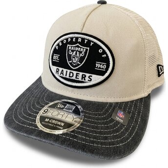 Kepurė išlenkta smėlio snapback 9FORTY M-Crown A Frame Fray Las Vegas Raiders NFL New Era